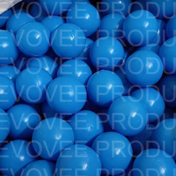Open bulk bag of blue play balls