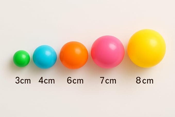 Kids play ball held in hand for scale reference